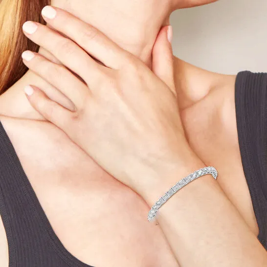 Bracelets JMS always Original Brilliant Diamond Platinum 9 CTTW EmeraldCut LAB GROWN Diamond EastWest Tennis Bracelet 7 inches FG SI1 Bracelets JMS always Original Brilliant Diamond Platinum 9 CTTW EmeraldCut LAB GROWN Diamond EastWest Tennis Bracelet 7 inches FG SI1