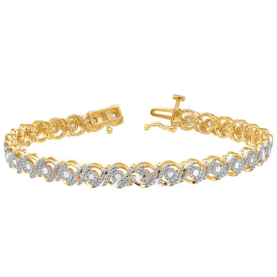 Bracelets JMS always Original Diamond Muse 050 cttw Yellow Gold Over Sterling Silver Diamond Fashion Bracelet