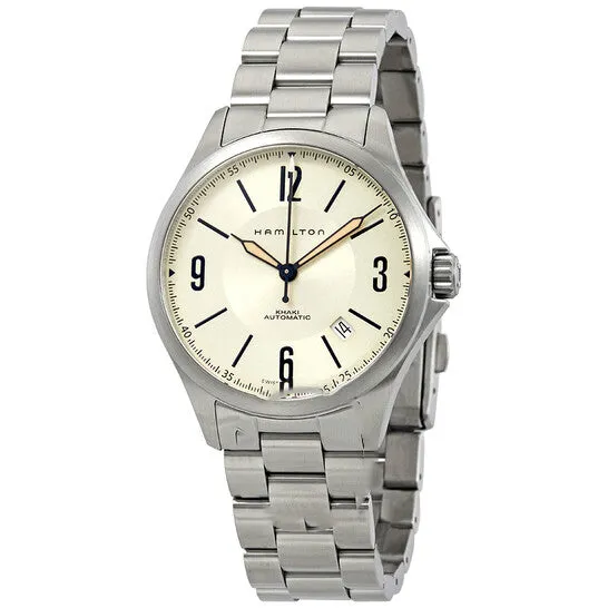 Bracelets JMS always Original Hamilton Khaki Aviation Ivory Dial Automatic Mens Stainless Steel Watch H76565125