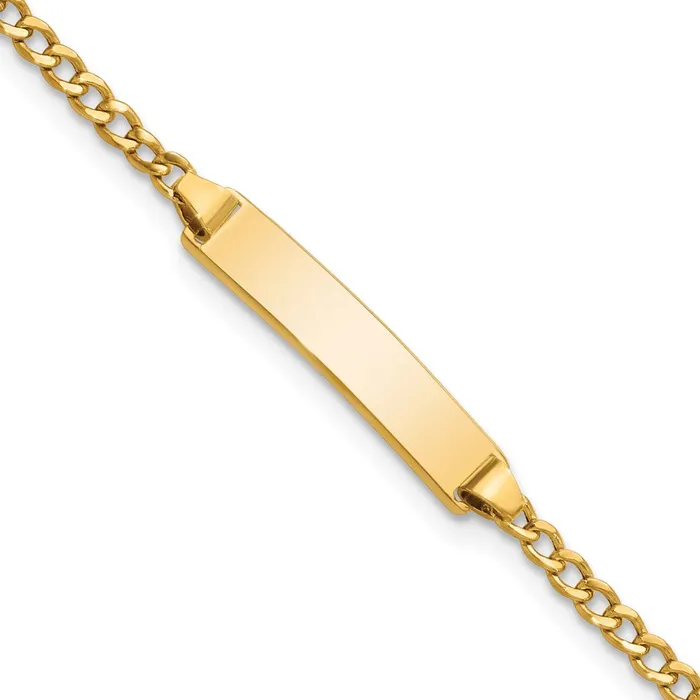 Bracelets MDS 14k SemiSolid Polished Cuban ID Bracelet