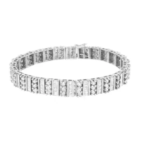 Bracelets Original 14k White Gold 4 78 Cttw Baguette Round BrilliantCut Diamond Channel ProngSet Tennis Bracelet IJ color I1I2 clarity 725 JMS always Bracelets Original 14k White Gold 4 78 Cttw Baguette Round BrilliantCut Diamond Channel ProngSet Tennis Bracelet IJ color I1I2 clarity 725 JMS always