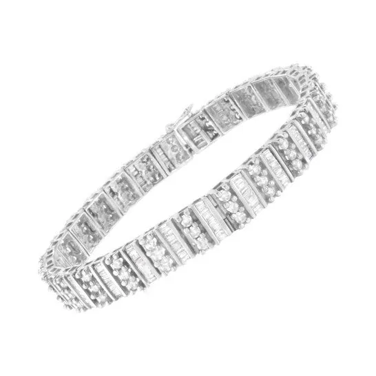 Bracelets Original 14k White Gold 4 78 Cttw Baguette Round BrilliantCut Diamond Channel ProngSet Tennis Bracelet IJ color I1I2 clarity 725 JMS always Bracelets Original 14k White Gold 4 78 Cttw Baguette Round BrilliantCut Diamond Channel ProngSet Tennis Bracelet IJ color I1I2 clarity 725 JMS always
