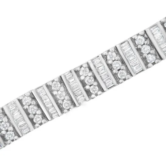 Bracelets Original 14k White Gold 4 78 Cttw Baguette Round BrilliantCut Diamond Channel ProngSet Tennis Bracelet IJ color I1I2 clarity 725 JMS always Bracelets Original 14k White Gold 4 78 Cttw Baguette Round BrilliantCut Diamond Channel ProngSet Tennis Bracelet IJ color I1I2 clarity 725 JMS always