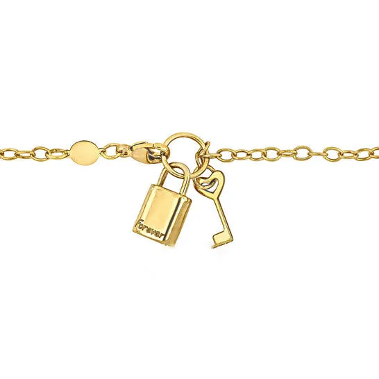Bracelets Original Amour Padlock Key Charm Bracelet in 14k Yellow Gold JMS always Bracelets Original Amour Padlock Key Charm Bracelet in 14k Yellow Gold JMS always