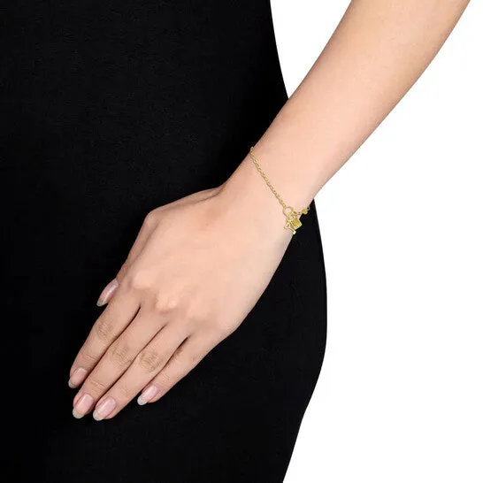 Bracelets Original Amour Padlock Key Charm Bracelet in 14k Yellow Gold JMS always Bracelets Original Amour Padlock Key Charm Bracelet in 14k Yellow Gold JMS always