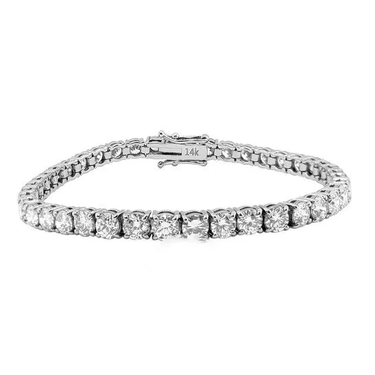 Bracelets Original Maulijewels IGL Certified 400 Carat Natural Round White Diamond GH I1I2 Tennis Bracelet In 14K Solid White Gold JMS always Bracelets Original Maulijewels IGL Certified 400 Carat Natural Round White Diamond GH I1I2 Tennis Bracelet In 14K Solid White Gold JMS always