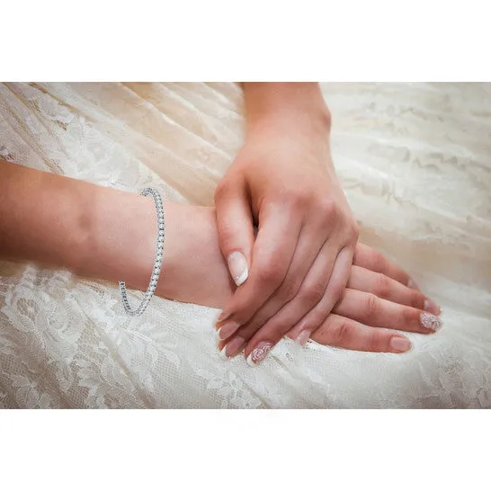 Bracelets Original Maulijewels IGL Certified 400 Carat Natural Round White Diamond GH I1I2 Tennis Bracelet In 14K Solid White Gold JMS always Bracelets Original Maulijewels IGL Certified 400 Carat Natural Round White Diamond GH I1I2 Tennis Bracelet In 14K Solid White Gold JMS always