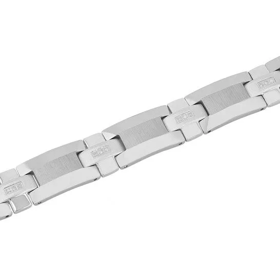 Bracelets Original Robert Alton 18CTW Diamond Tungsten High Polish Mens Link Bracelet JMS always Bracelets Original Robert Alton 18CTW Diamond Tungsten High Polish Mens Link Bracelet JMS always