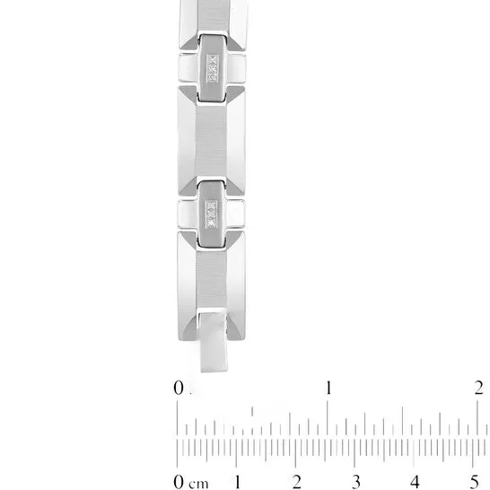 Bracelets Original Robert Alton 18CTW Diamond Tungsten High Polish Mens Link Bracelet JMS always Bracelets Original Robert Alton 18CTW Diamond Tungsten High Polish Mens Link Bracelet JMS always