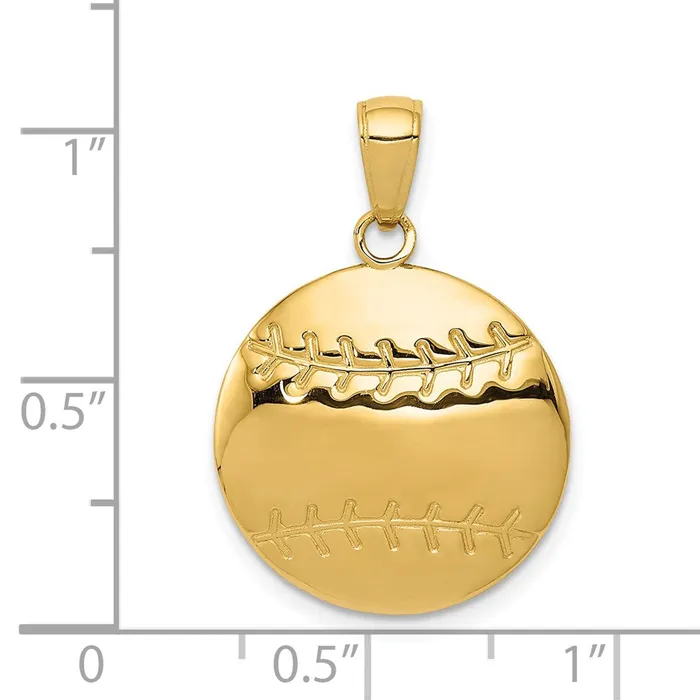 Charm Necklaces 14k Yellow Gold Polished Baseball Charm Goldia
