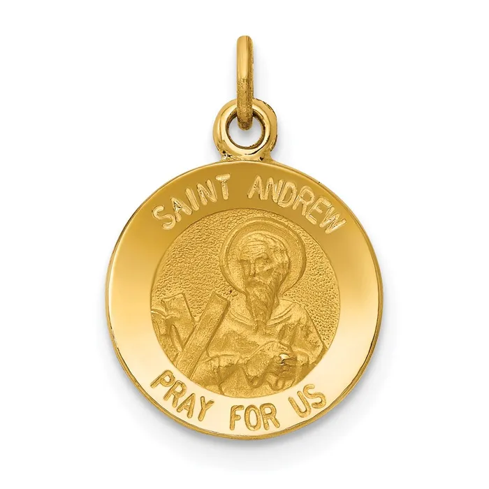 Charm Necklaces 14k Yellow Gold Saint Andrew Medal Charm Goldia