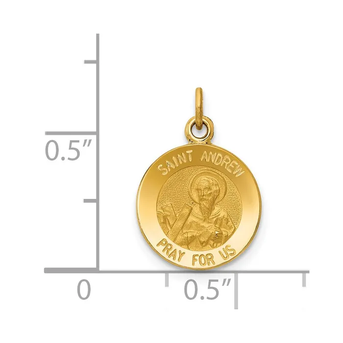 Charm Necklaces 14k Yellow Gold Saint Andrew Medal Charm Goldia
