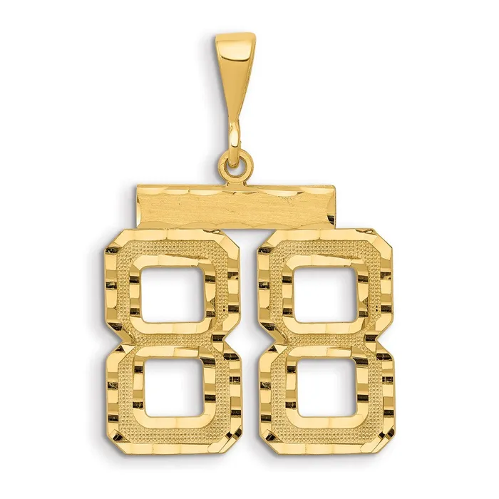 Charm Necklaces 14k Yellow Gold Small Brushed Diamondcut Number 88 Charm Goldia Charm Necklaces 14k Yellow Gold Small Brushed Diamondcut Number 88 Charm Goldia