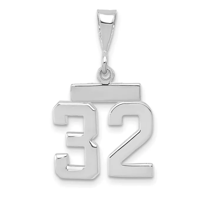 Charm Necklaces Goldia 14k White Goldw Small Polished Number 32 Charm
