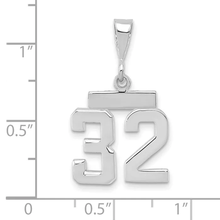 Charm Necklaces Goldia 14k White Goldw Small Polished Number 32 Charm