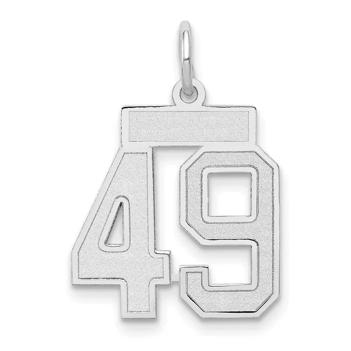 Charm Necklaces Goldia 14k White Goldw Small Satin Number 49 Charm