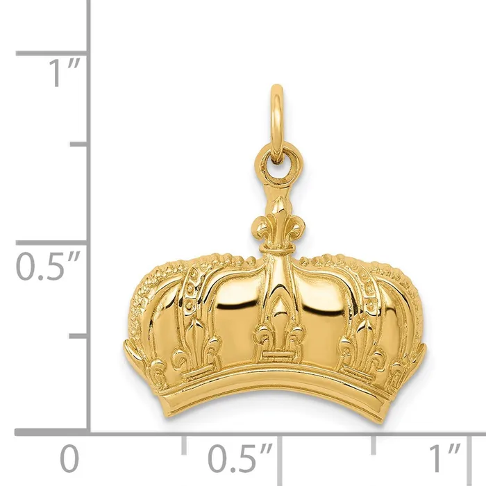 Charm Necklaces Goldia 14k Yellow Gold Fleur De Lis Crown Charm