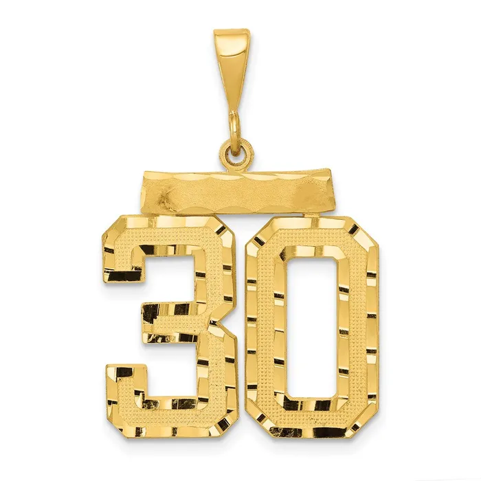 Charm Necklaces Goldia 14k Yellow Gold Small Brushed Diamondcut Number 30 Charm Charm Necklaces Goldia 14k Yellow Gold Small Brushed Diamondcut Number 30 Charm
