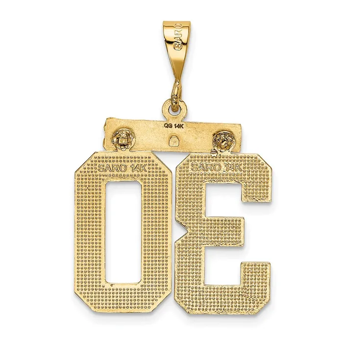 Charm Necklaces Goldia 14k Yellow Gold Small Brushed Diamondcut Number 30 Charm