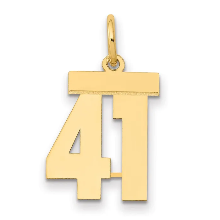 Charm Necklaces Goldia 14k Yellow Gold Small Polished Number 41 Charm