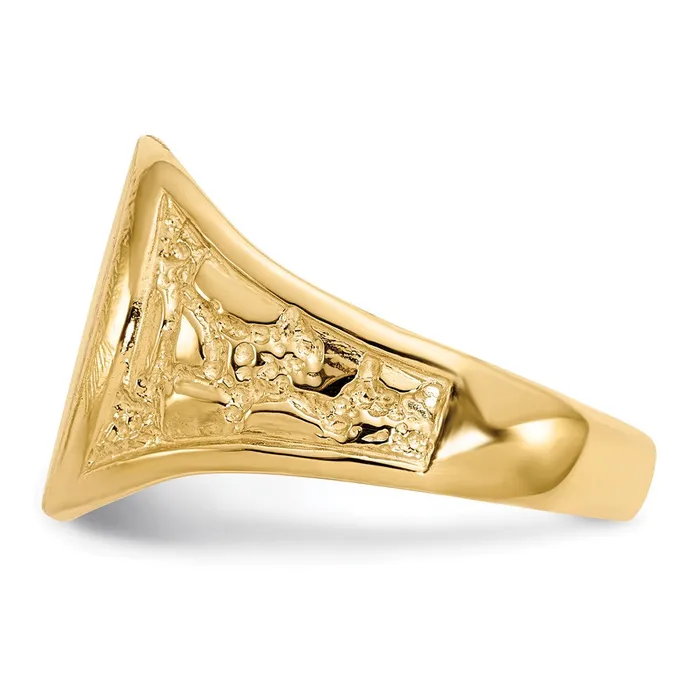 CUSTOM ORDER MICHEL BOLLI 14K Yellow Gold 150x115mm Open Back Mens Signet Ring goldiaca Rings CUSTOM ORDER MICHEL BOLLI 14K Yellow Gold 150x115mm Open Back Mens Signet Ring goldiaca Rings