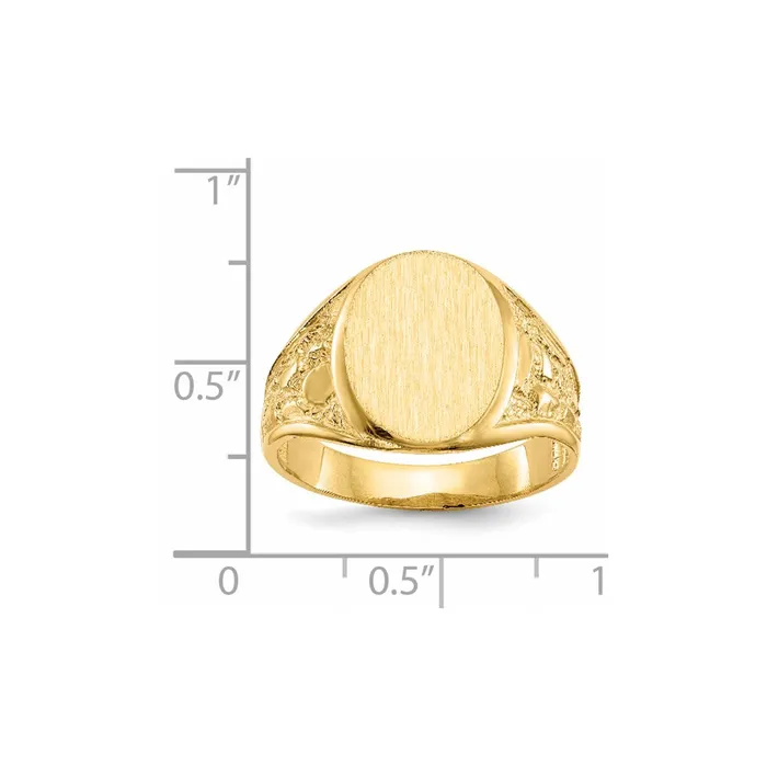 CUSTOM ORDER MICHEL BOLLI 14K Yellow Gold 150x115mm Open Back Mens Signet Ring goldiaca Rings CUSTOM ORDER MICHEL BOLLI 14K Yellow Gold 150x115mm Open Back Mens Signet Ring goldiaca Rings