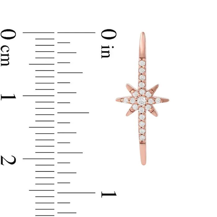Earrings 01 CT TW Diamond Star Stick Drop Earrings in 10K Rose Gold Goldia Earrings 01 CT TW Diamond Star Stick Drop Earrings in 10K Rose Gold Goldia