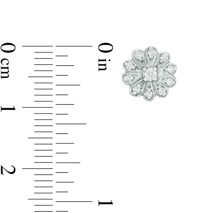 Earrings 025 CT TW Diamond Flower Frame Stud Earrings in 10K White Gold Goldia Earrings 025 CT TW Diamond Flower Frame Stud Earrings in 10K White Gold Goldia
