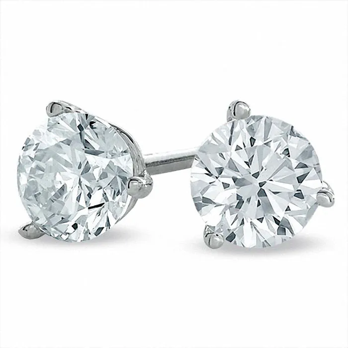 Earrings 1 CT TW Certified Diamond Solitaire Stud Earrings in 18K White Gold ISI2 Goldia Earrings 1 CT TW Certified Diamond Solitaire Stud Earrings in 18K White Gold ISI2 Goldia