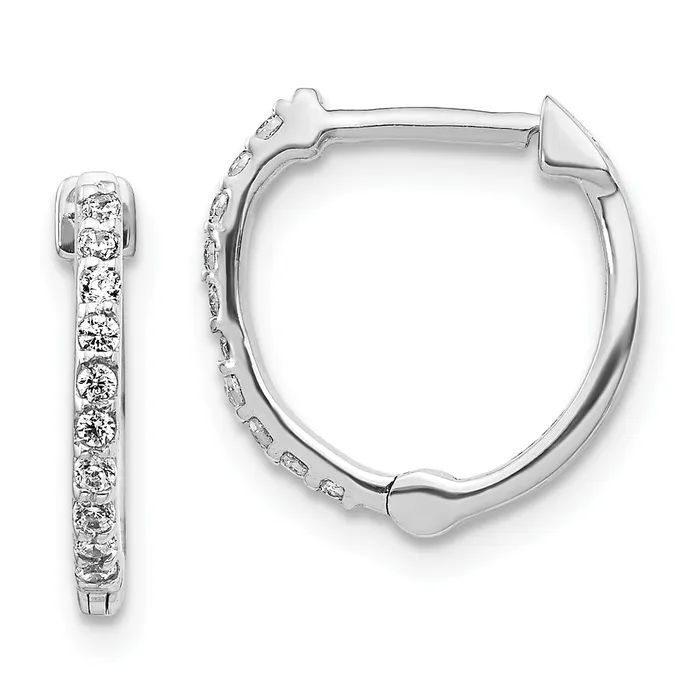 Earrings 14k White Gold 15 Ct Lab Grown Diamond VSSI G Hinged Hoop Earrings Goldia Earrings 14k White Gold 15 Ct Lab Grown Diamond VSSI G Hinged Hoop Earrings Goldia