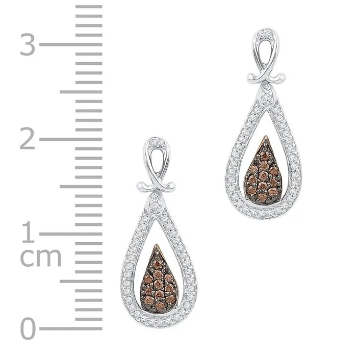 Earrings 14k White Gold Brown Diamond Teardrop Dangle Earrings 13 Cttw gndatlanta Earrings 14k White Gold Brown Diamond Teardrop Dangle Earrings 13 Cttw gndatlanta