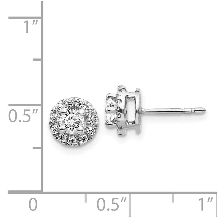 Earrings 14k White Gold Real Diamond Cluster Post Earrings Goldia