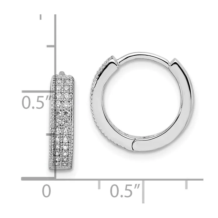 Earrings Brilliant Embers Sterling Silver Rhodiumplated 48 Stone Micro Pav CZ Hinged Hoop Earrings Goldia