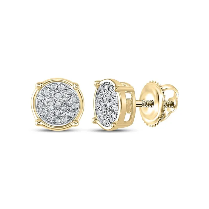 Earrings gndatlanta 10k Yellow Gold Round Diamond Circle Cluster Earrings 110 Cttw Earrings gndatlanta 10k Yellow Gold Round Diamond Circle Cluster Earrings 110 Cttw