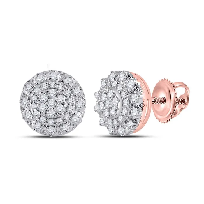 Earrings gndatlanta 14k Rose Gold Round Diamond Cluster Earrings 12 Cttw Earrings gndatlanta 14k Rose Gold Round Diamond Cluster Earrings 12 Cttw