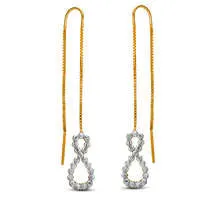 Earrings Goldia 01 CT TW Diamond Vertical Infinity Threader Earrings in Sterling Silver with 14K Gold Plate Earrings Goldia 01 CT TW Diamond Vertical Infinity Threader Earrings in Sterling Silver with 14K Gold Plate