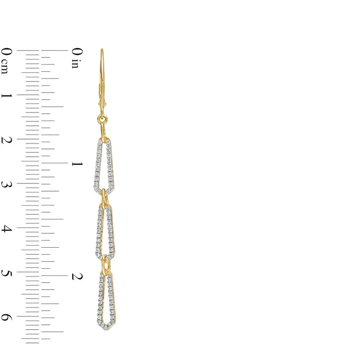 Earrings Goldia 05 CT TW Diamond PaperclipStyle Drop Earrings in 10K Gold Earrings Goldia 05 CT TW Diamond PaperclipStyle Drop Earrings in 10K Gold