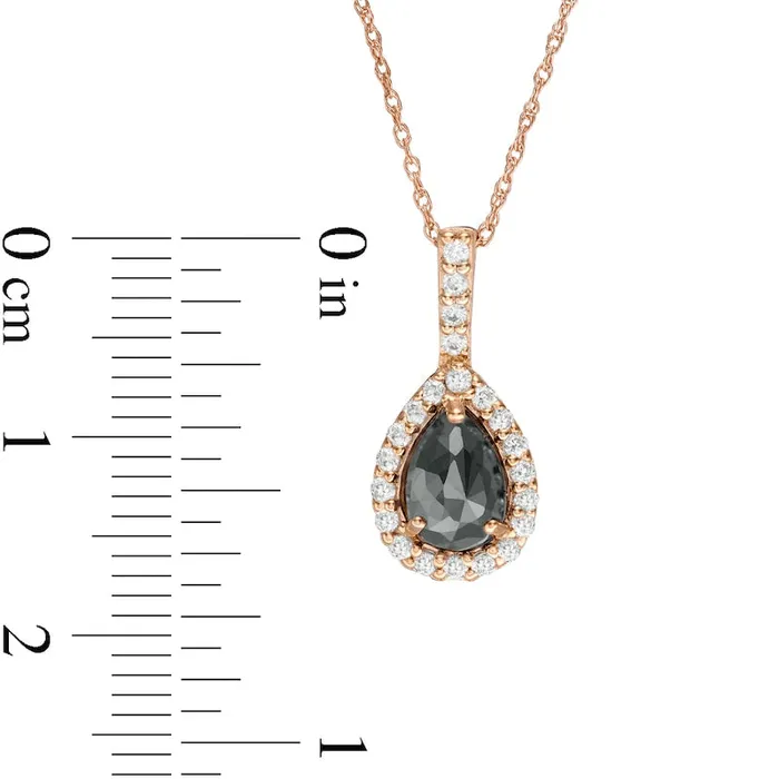 Earrings Goldia 125 CT TW Enhanced Black and White PearShaped Natural Diamond Frame Drop Pendant in 14K Rose Gold Earrings Goldia 125 CT TW Enhanced Black and White PearShaped Natural Diamond Frame Drop Pendant in 14K Rose Gold
