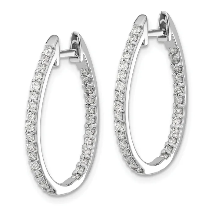 Earrings Goldia 14k White Gold 34 Ct Lab Grown Diamond VSSI G In and Out Hinged Hoop Earrings