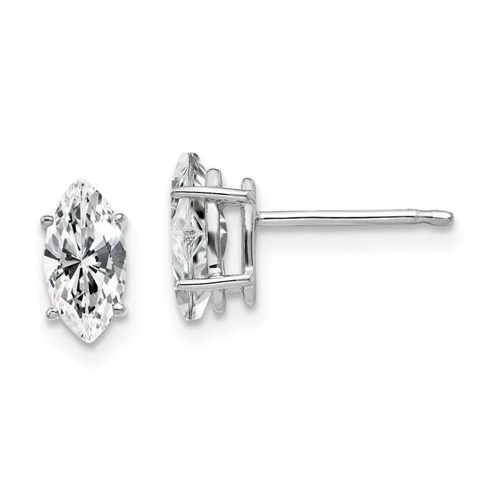 Earrings Goldia 14k White Gold 8x4mm Marquise Cubic Zirconia Earrings