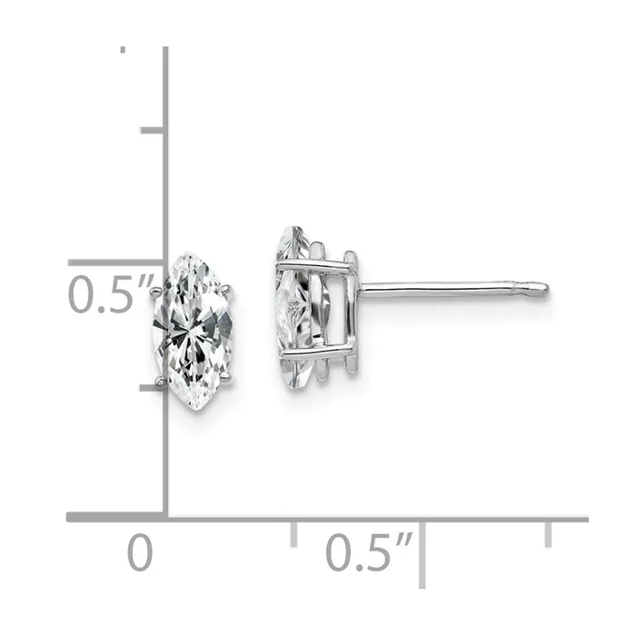 Earrings Goldia 14k White Gold 8x4mm Marquise Cubic Zirconia Earrings