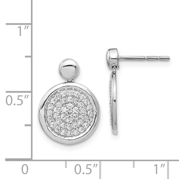 Earrings Goldia 14k White Gold Real Diamond Fancy Circle Post Earrings