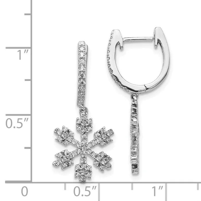 Earrings Goldia 14k White Gold Real Diamond Snowflake Earrings