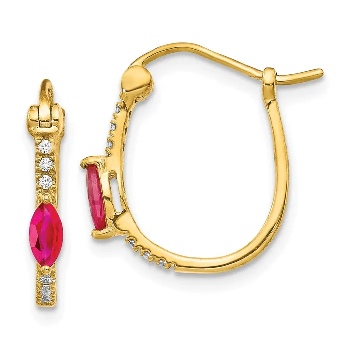 Earrings Goldia 14k Yellow Gold 120ct Real Diamond and Ruby Hinged Hoop Earrings Earrings Goldia 14k Yellow Gold 120ct Real Diamond and Ruby Hinged Hoop Earrings