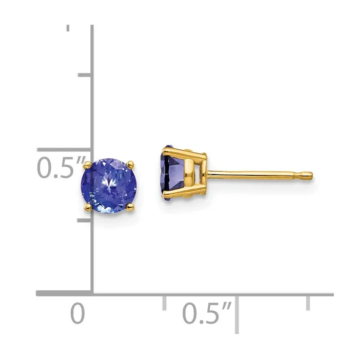 Earrings Goldia 14k Yellow Gold 5mm Tanzanite earring