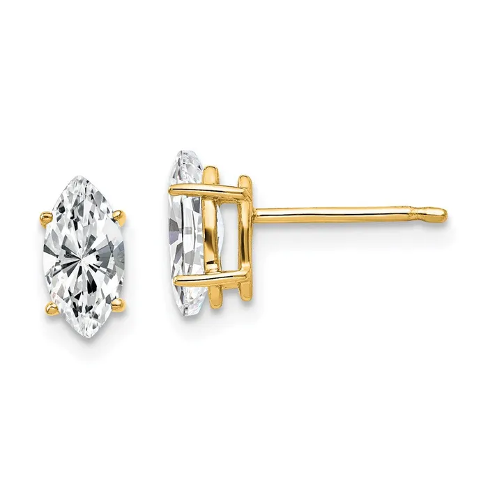 Earrings Goldia 14k Yellow Gold 8x4mm Marquise Cubic Zirconia Earrings