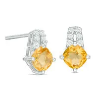 Earrings Goldia 50mm CushionCut Citrine and LabCreated White Sapphire Drop Earrings in Sterling Silver Earrings Goldia 50mm CushionCut Citrine and LabCreated White Sapphire Drop Earrings in Sterling Silver