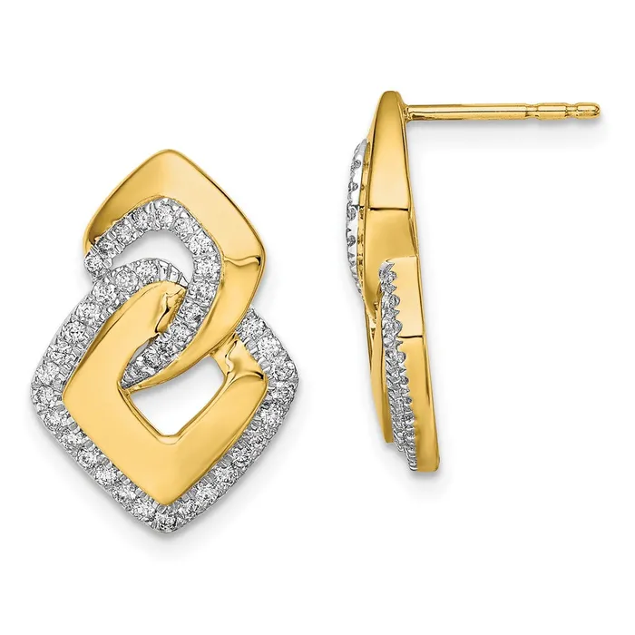 Earrings Goldia Solid 14k Yellow Gold Polished Simulated CZ Fancy Shaped Post Earrings Earrings Goldia Solid 14k Yellow Gold Polished Simulated CZ Fancy Shaped Post Earrings