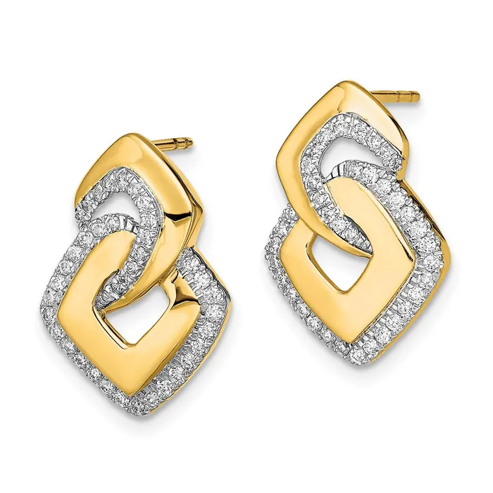 Earrings Goldia Solid 14k Yellow Gold Polished Simulated CZ Fancy Shaped Post Earrings Earrings Goldia Solid 14k Yellow Gold Polished Simulated CZ Fancy Shaped Post Earrings
