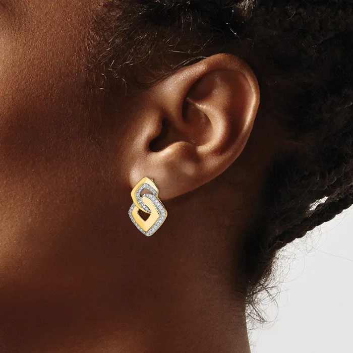 Earrings Goldia Solid 14k Yellow Gold Polished Simulated CZ Fancy Shaped Post Earrings Earrings Goldia Solid 14k Yellow Gold Polished Simulated CZ Fancy Shaped Post Earrings